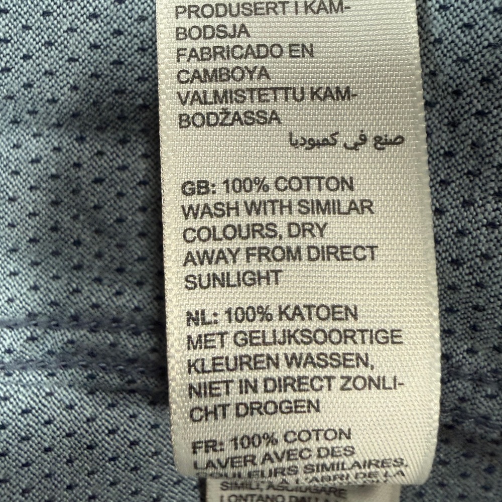 FATFACE Micro Dot Dobby Cotton Long Sleeve Button Down Shirt Mens L Blue - Picture 8 of 9